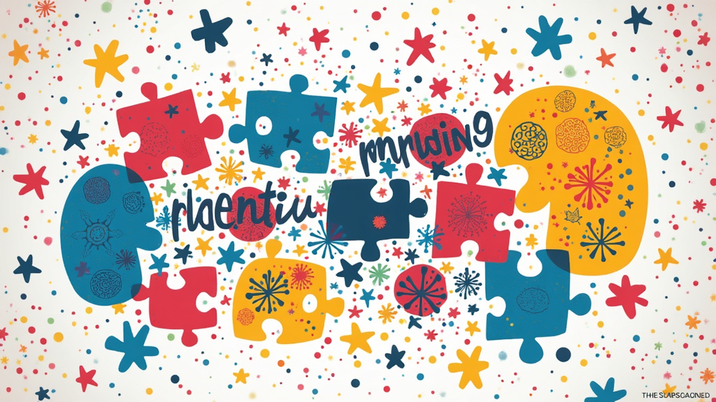 Colorful mosaic of puzzle pieces and abstract patterns, visually representing mental health and awareness without any human figures